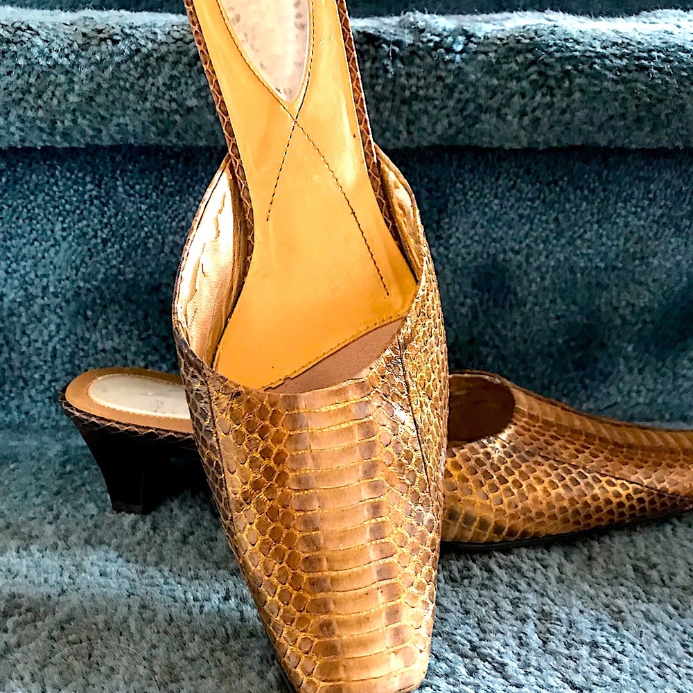 Liz Claiborne faux alligator mules